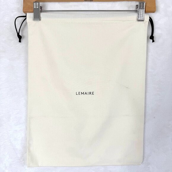 Authentic Lemaire Tweed Dust Bag Cream Black Drawstring Logo 12.75 in x 16.25 in - Picture 1 of 2